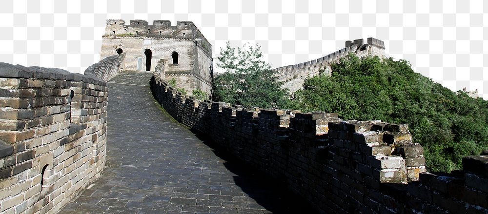 Famous landmark png border, Great Wall of China, transparent background