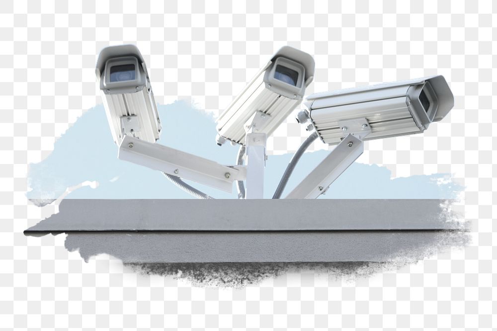 CCTV cameras png sticker, transparent background