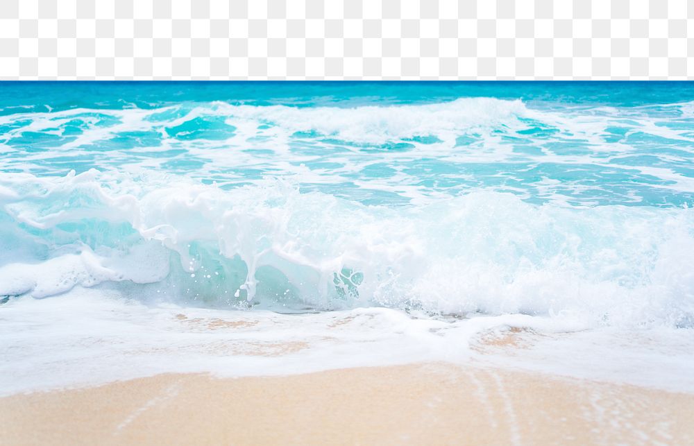 Summer beach png border, transparent background