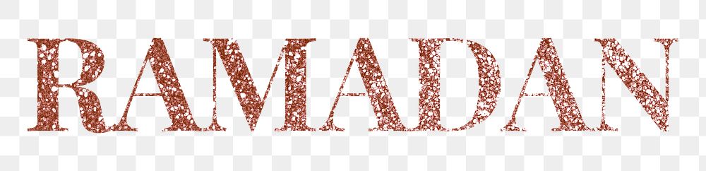 Glittery ramadan word typography png sticker