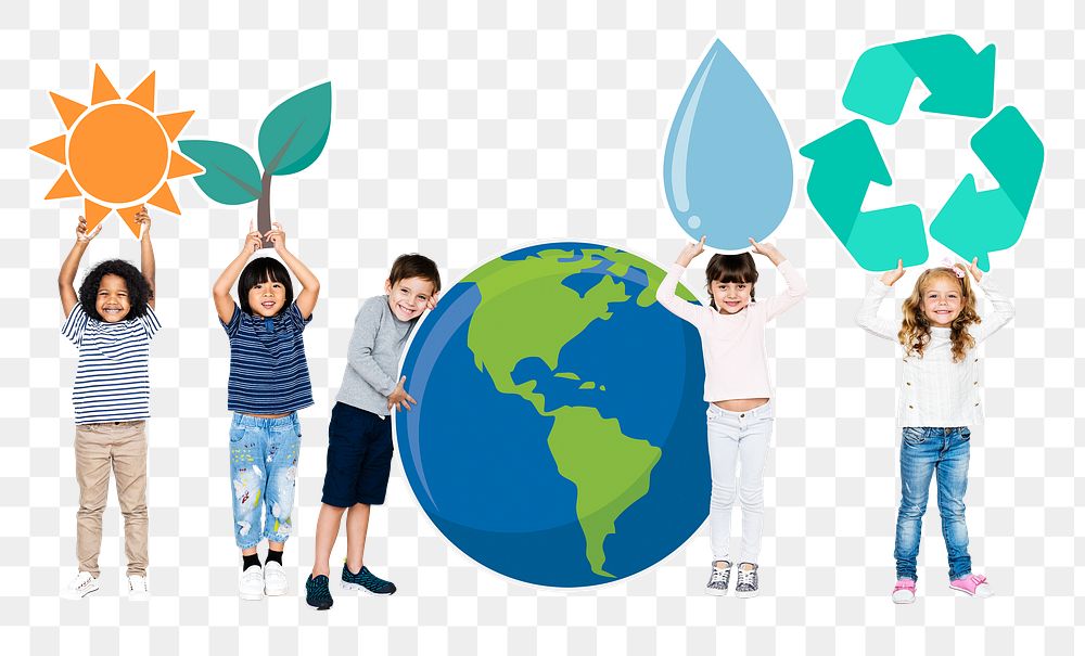 Environmental kids png sticker, transparent background