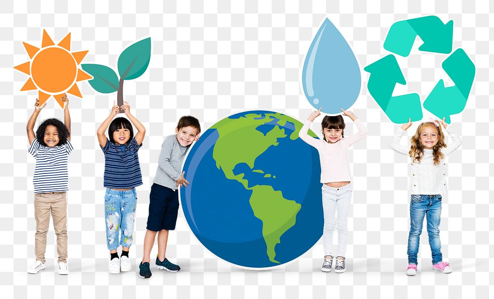 Environmental kids png sticker, transparent background