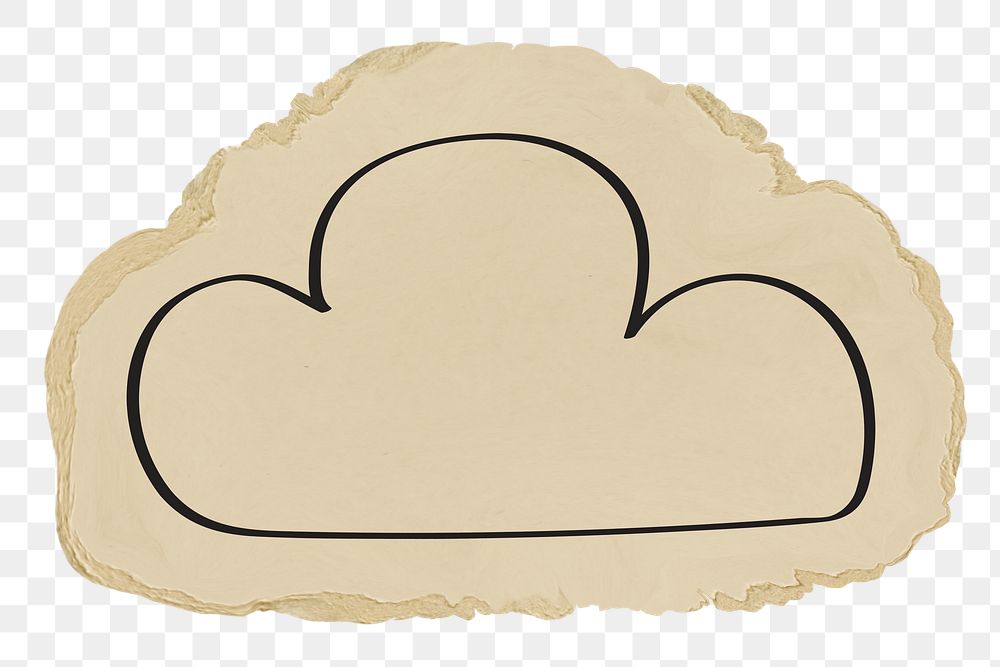 Cloud doodle png sticker, transparent background