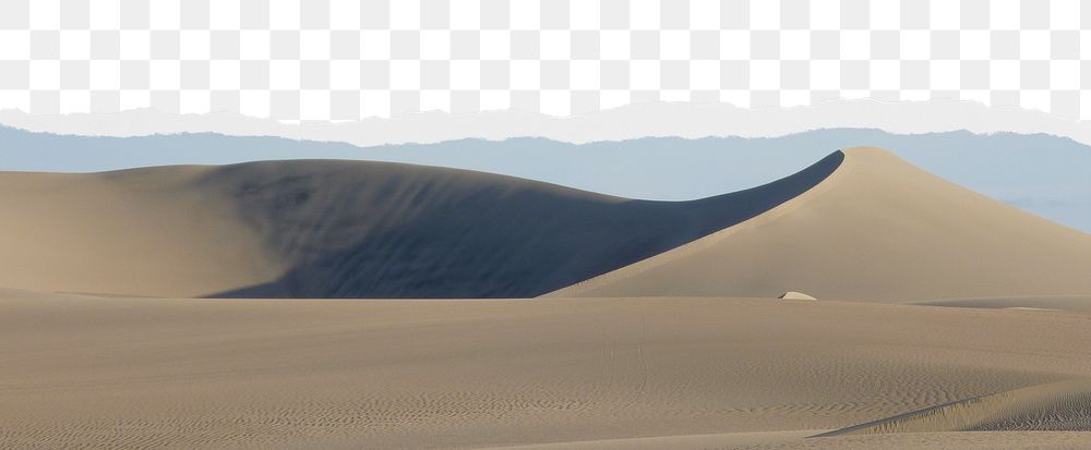 Sahara desert png ripped paper border, transparent background