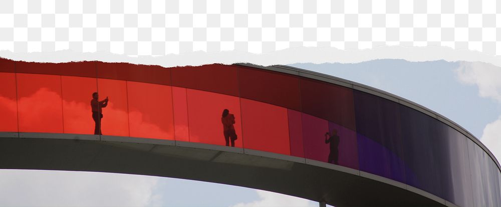 Modern architecture png ripped paper border, transparent background
