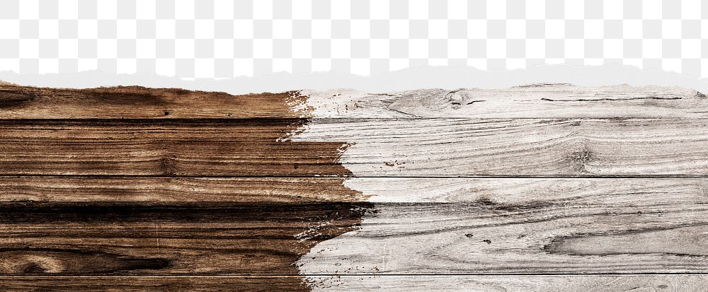 Two tone wood png ripped paper border, transparent background