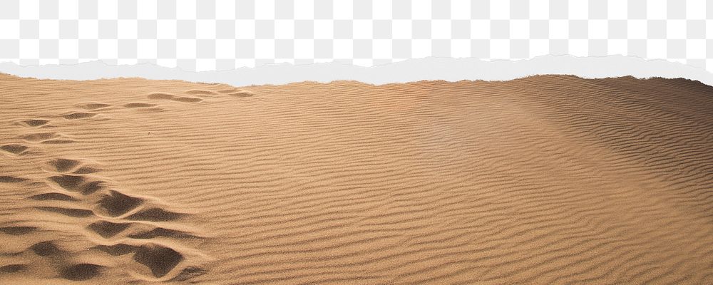 Desert png ripped paper border, transparent background