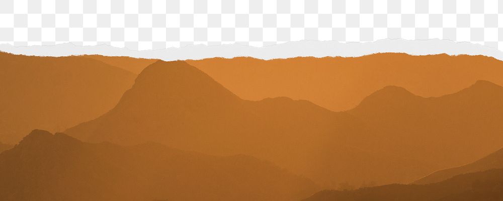 Smoky mountain png ripped paper border, transparent background