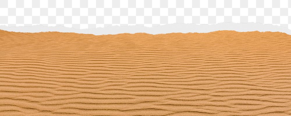 Desert png ripped paper border, transparent background