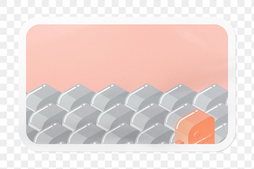 PNG pastel sticker, rectangle shape collage element, transparent background
