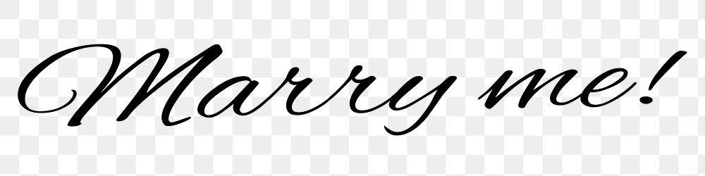 Marry me! word png, simple typography digital sticker in transparent background