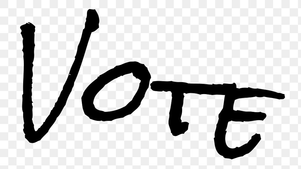 Vote word png, simple typography digital sticker in transparent background