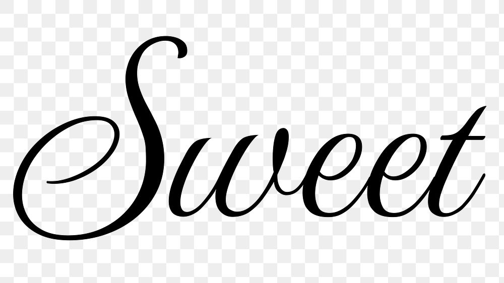 Sweet word png, simple typography digital sticker in transparent background