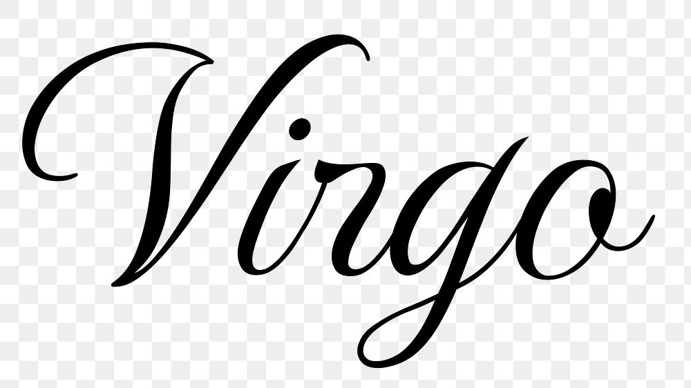 Virgo word png, simple typography digital sticker in transparent background