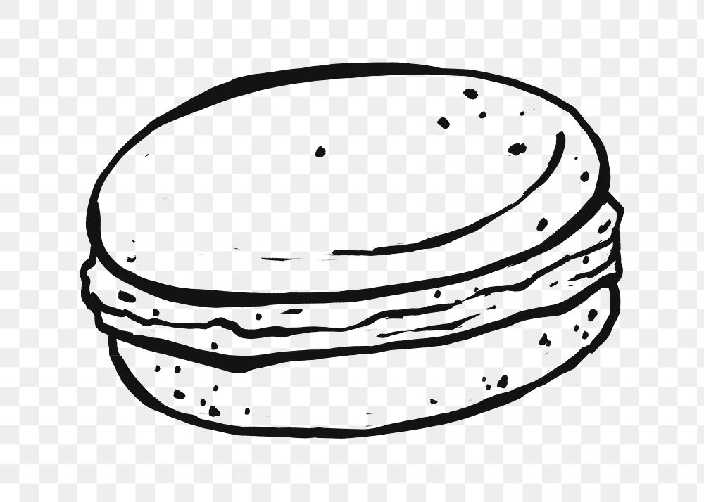 Macaron png doodle, drawing illustration, transparent background