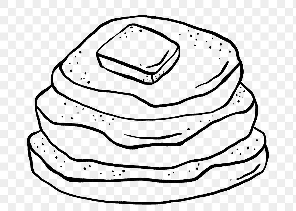 Pancake png doodle, drawing illustration, transparent background