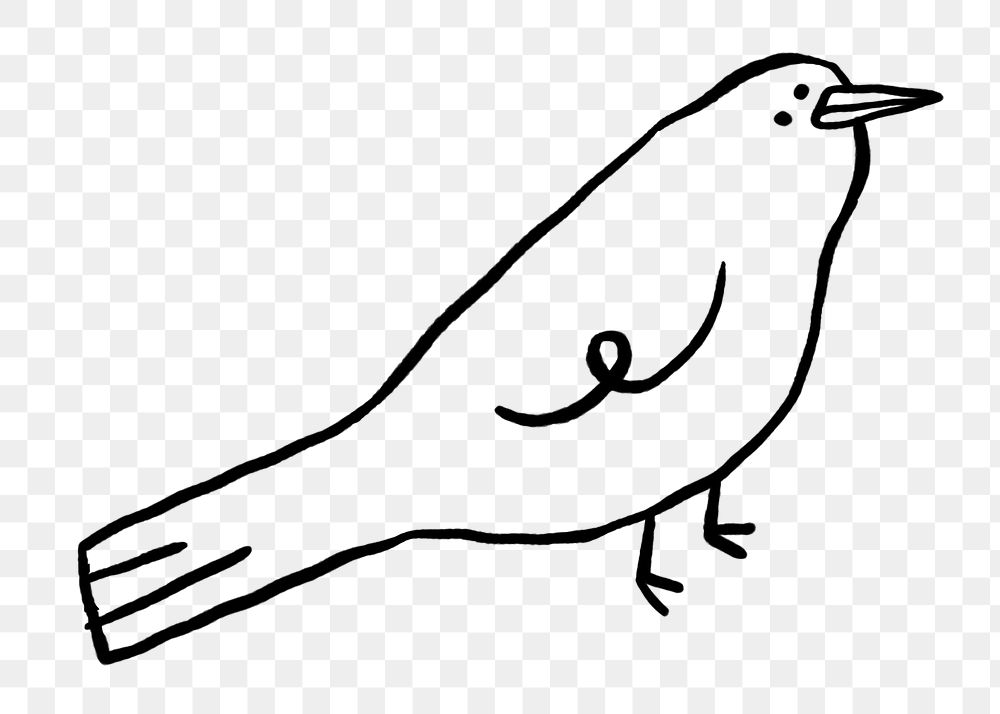 Cute bird png doodle, illustration, transparent background