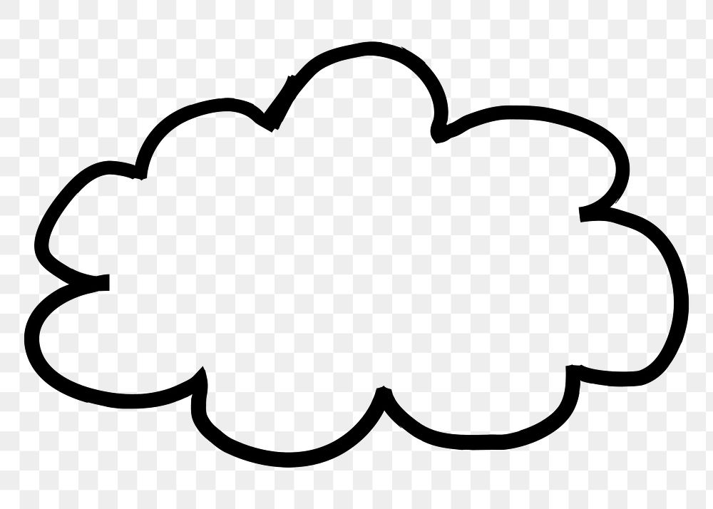 Cloud png doodle, cute illustration, transparent background