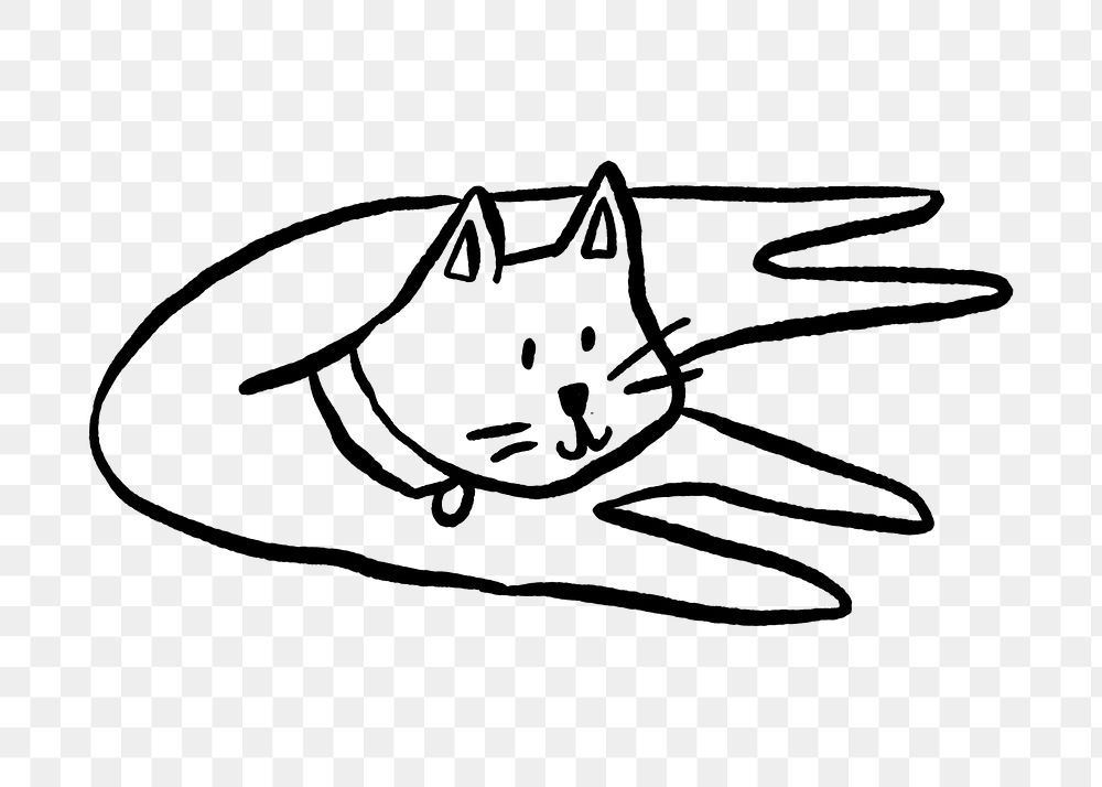 Cute cat png doodle, illustration, transparent background