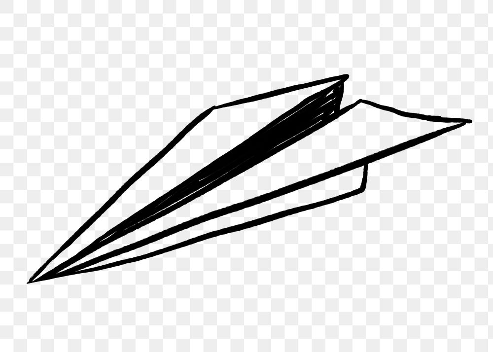 Paper plane png doodle, illustration, transparent background