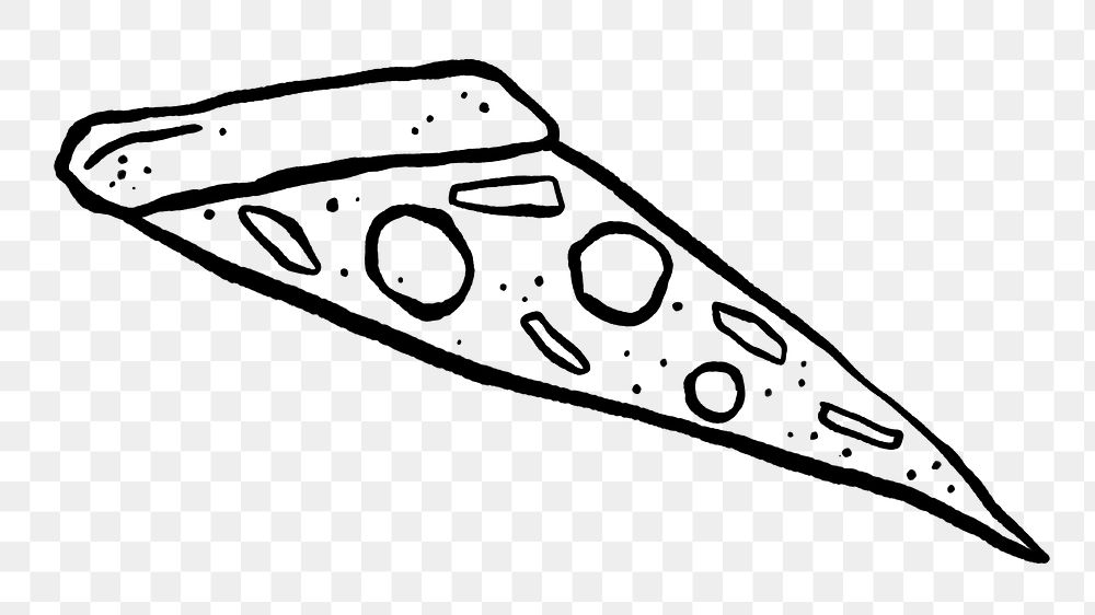 Pizza png doodle, drawing illustration, transparent background