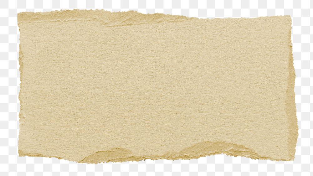 Kraft ripped paper png cut out rectangular piece collage element on transparent background