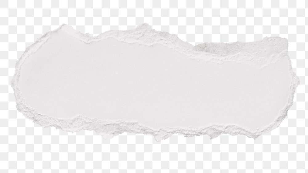White torn paper png cut out collage element on transparent background