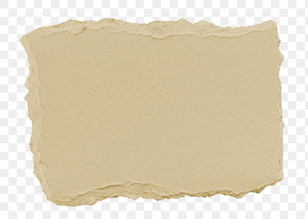 Cardboard torn paper png cut out rectangular strip collage element on transparent background