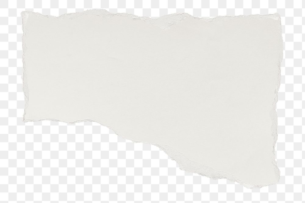 White torn paper png cut out shape, collage element on transparent background