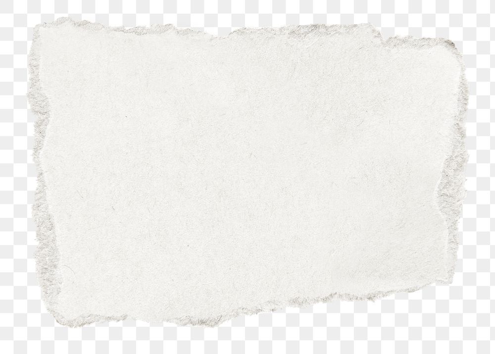Ripped paper png, rectangular digital paper note 