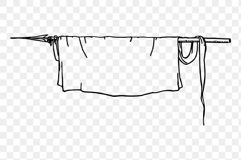 Drying clothes png sticker illustration, transparent background. Free public domain CC0 image.