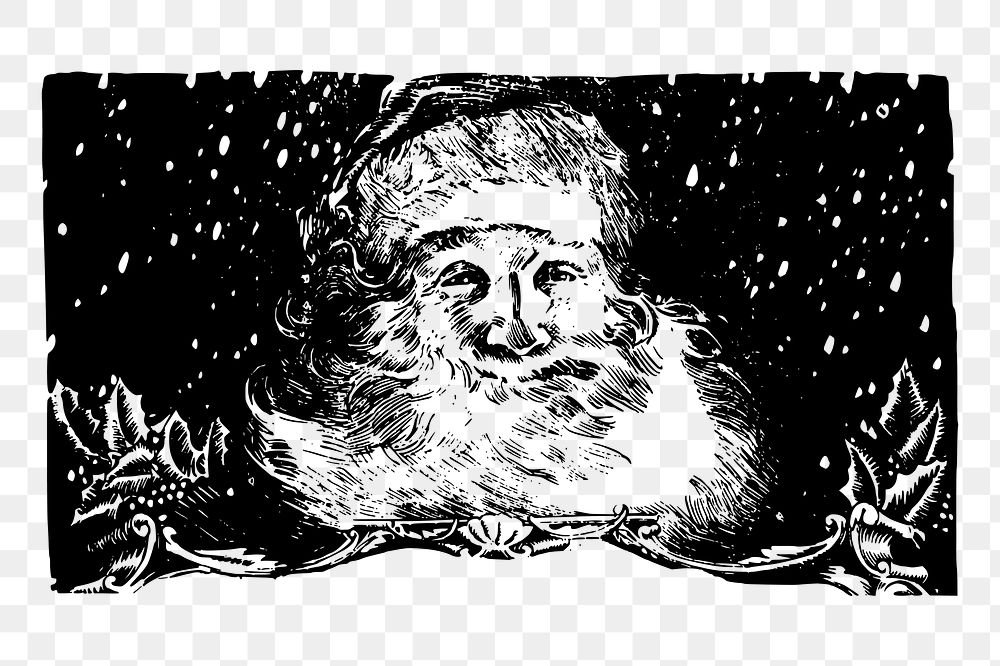 Santa Claus png sticker, vintage Christmas illustration, transparent background. Free public domain CC0 image.