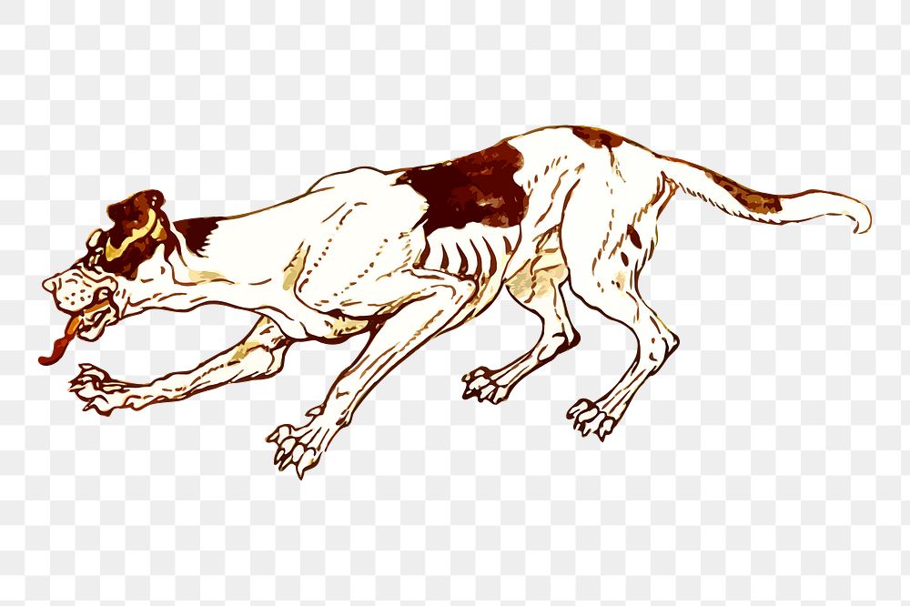 Skinny dog png sticker illustration, transparent background. Free public domain CC0 image.