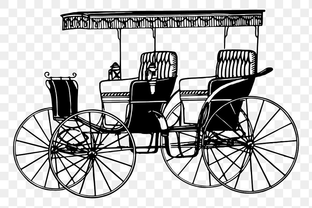 Old carriage png sticker illustration, transparent background. Free public domain CC0 image.