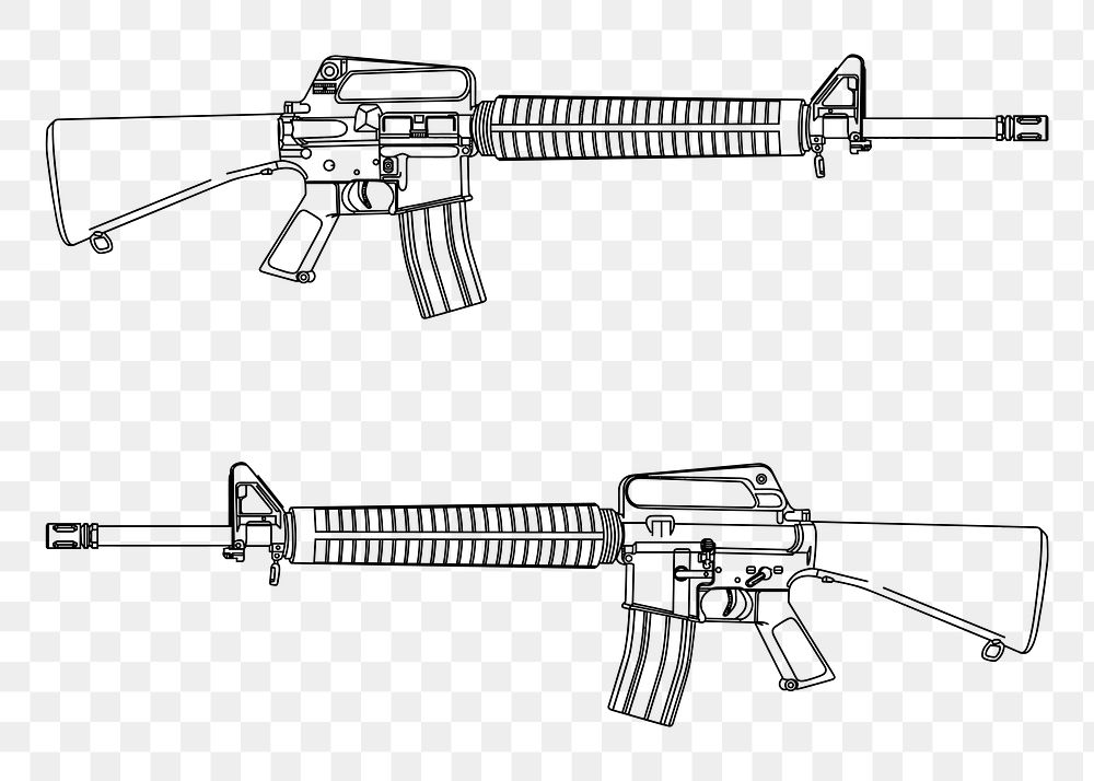 Rifle png sticker illustration, transparent background. Free public domain CC0 image.