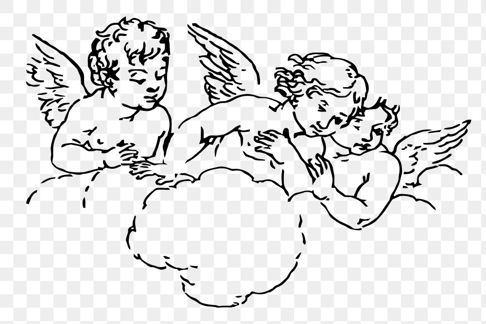 Angels png sticker illustration, transparent background. Free public domain CC0 image.
