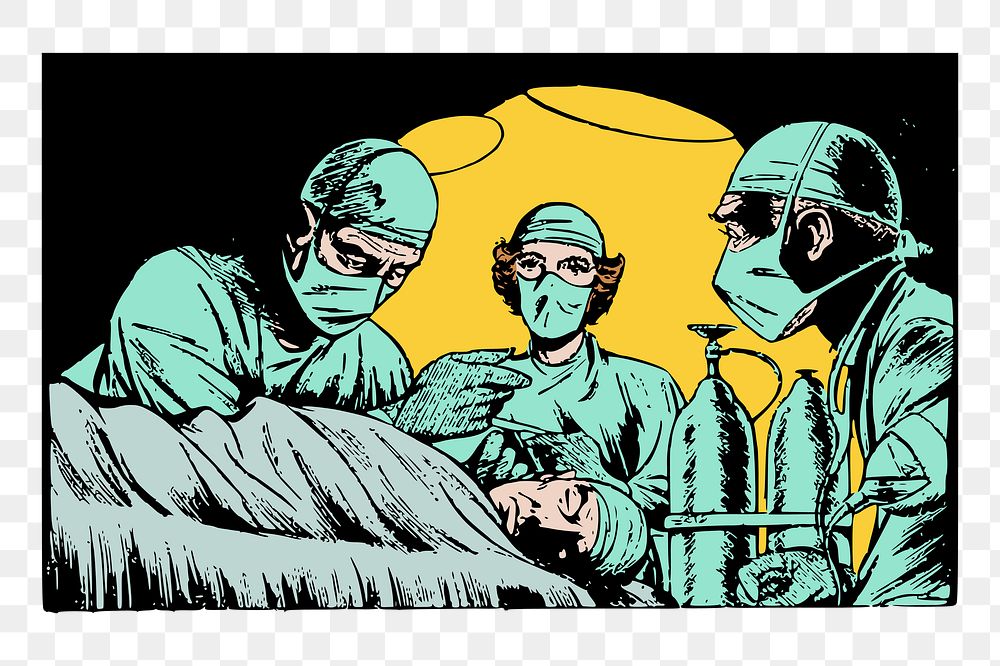 Doctor surgery png sticker illustration, transparent background. Free public domain CC0 image.