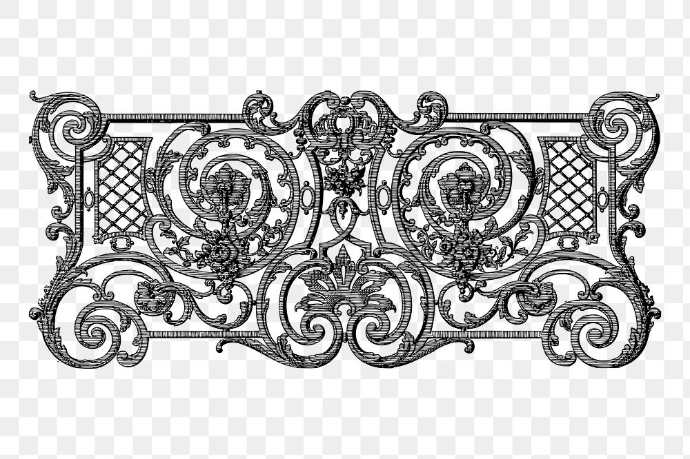 Decorative fence png sticker illustration, transparent background. Free public domain CC0 image.