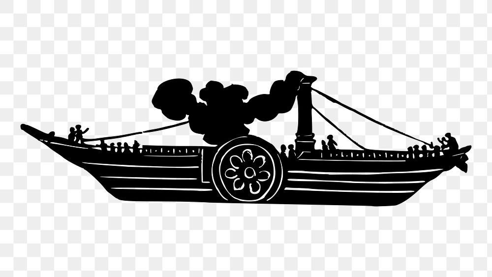 Steamboat png sticker illustration, transparent background. Free public domain CC0 image.