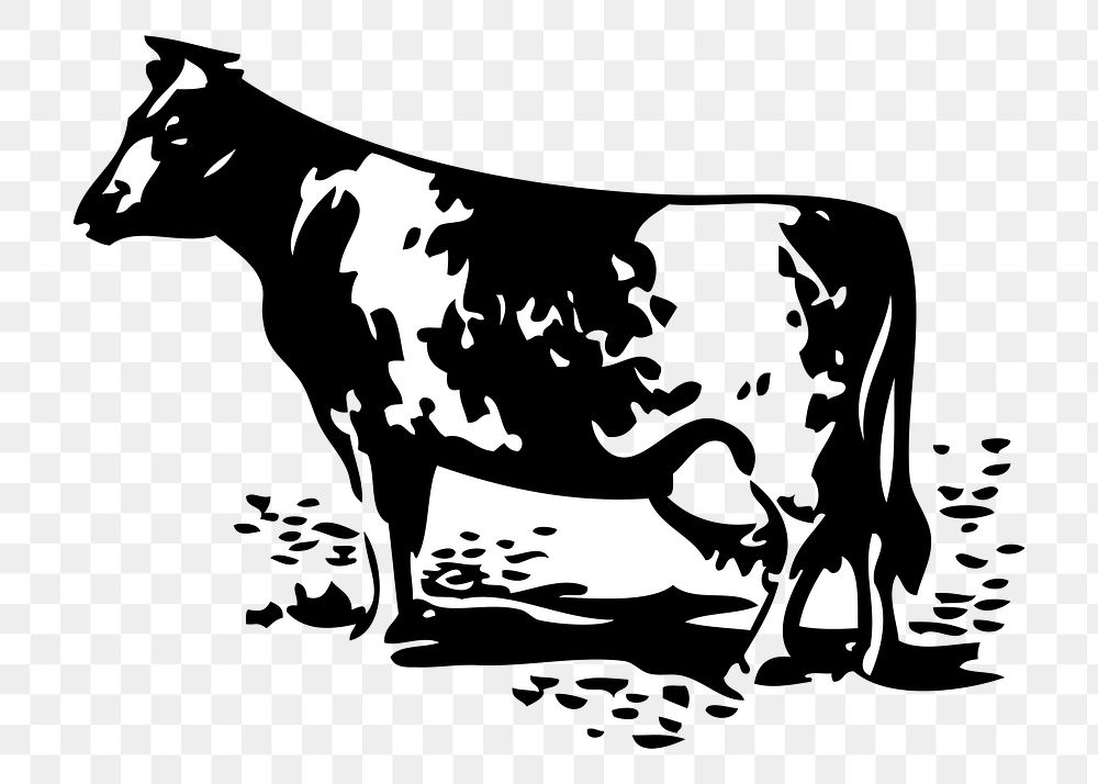 Cow png sticker illustration, transparent background. Free public domain CC0 image.
