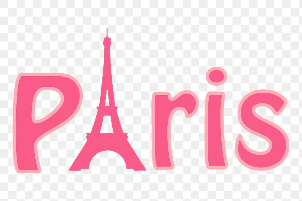 Paris word png sticker illustration, transparent background. Free public domain CC0 image.