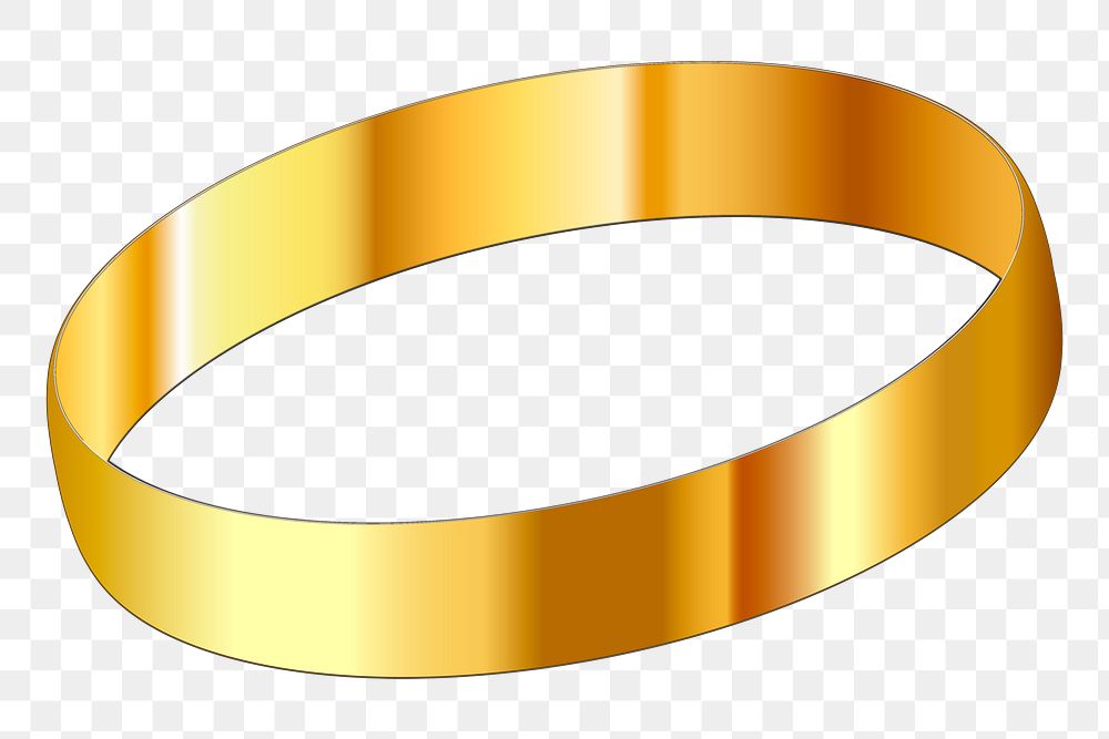 Gold ring png sticker illustration, transparent background. Free public domain CC0 image.