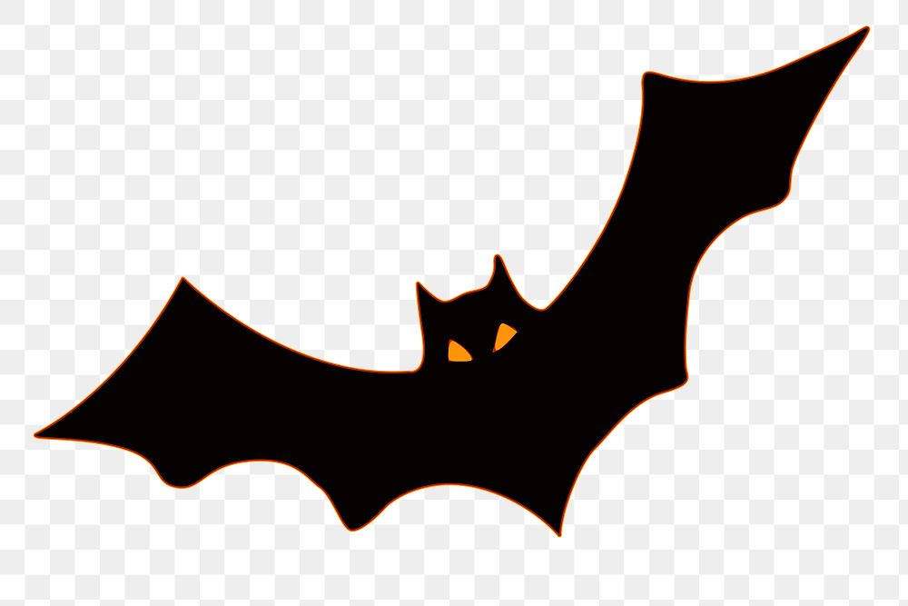 Flying bat png sticker, Halloween illustration, transparent background. Free public domain CC0 image