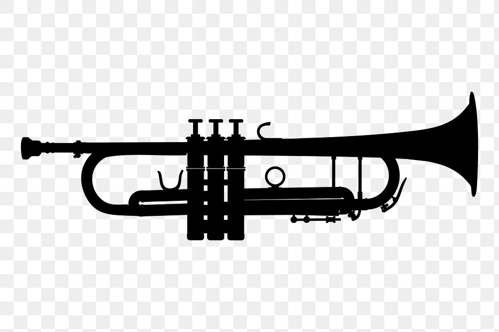 Trumpet png sticker illustration, transparent background. Free public domain CC0 image.