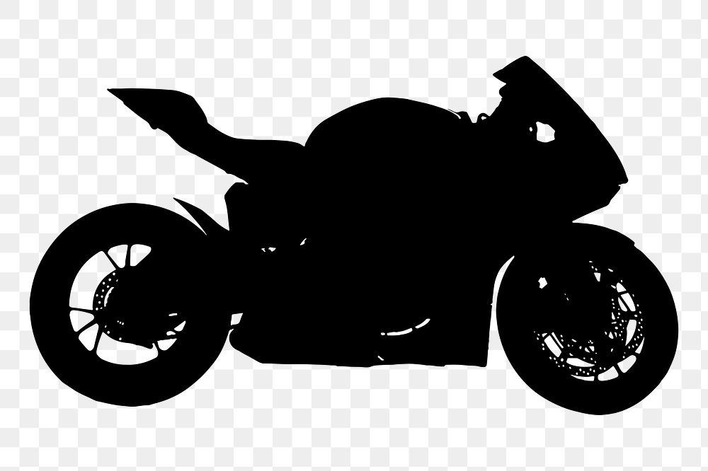 Motorcycle silhouette png sticker, vehicle illustration, transparent background. Free public domain CC0 image