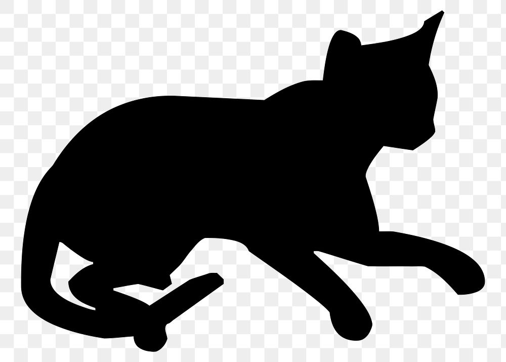 Cat silhouette png sticker, animal illustration, transparent background. Free public domain CC0 image