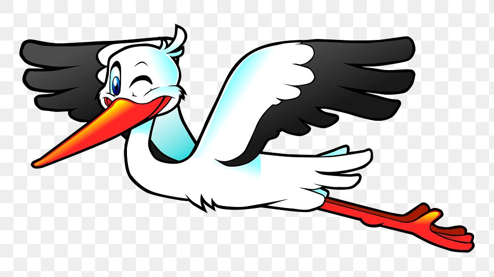 Stork bird png sticker, animal illustration, transparent background. Free public domain CC0 image