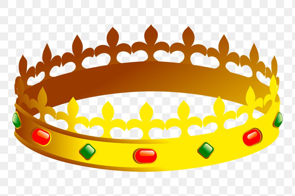 Crown png sticker illustration, transparent background. Free public domain CC0 image.