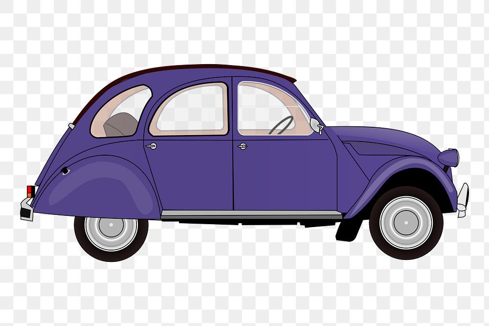 Classic car png sticker, vintage vehicle illustration, transparent background. Free public domain CC0 image