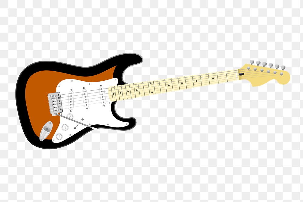 Electric guitar png sticker, musical instrument illustration, transparent background. Free public domain CC0 image